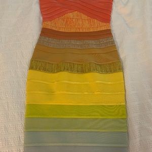 Rainbow bandage dress